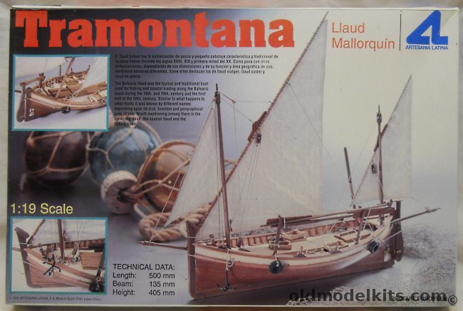 Artesania Latina 1/19 Tramontana Balearic Llaud Fishing Boat, 20-140 plastic model kit